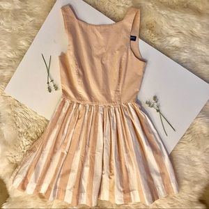 American Apparel Pale Pink Dress with Striped Skirt and Buttons